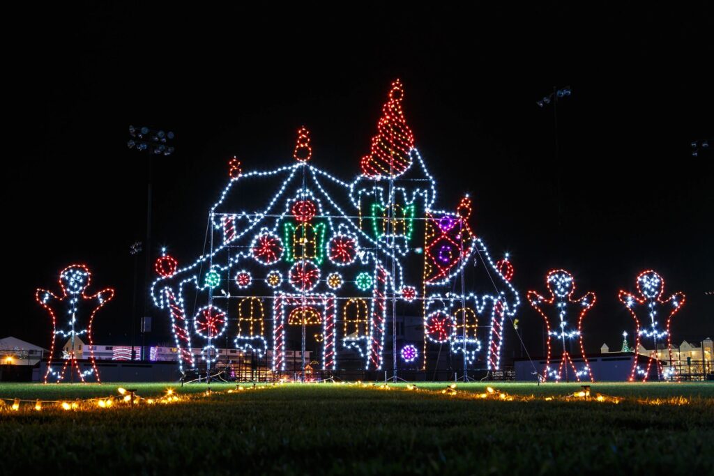 Christmas lights outdoor night display
